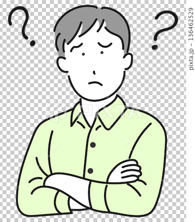 疑問を持つ若い男性 136462529