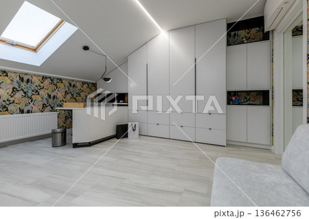 Spacious Modern Attic Home Office and Living Area Spacious Modern Attic Home Office and Living Area 136462756