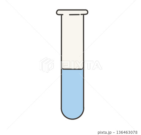 水色の液体が入った試験管のイラスト 136463078