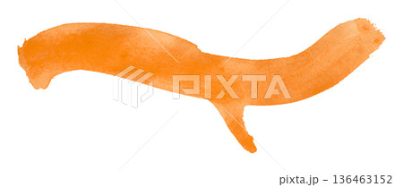 orange watercolor background. Artistic hand paint. Isolated on transparent background. 136463152