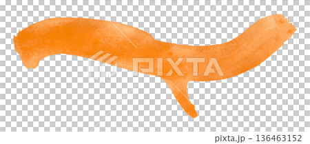 orange watercolor background. Artistic hand paint. Isolated on transparent background. 136463152