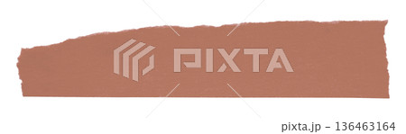 brown crumpled torn tape isolated on transparent background. 136463164