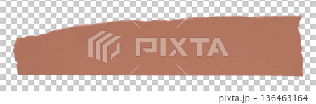 brown crumpled torn tape isolated on transparent background. 136463164