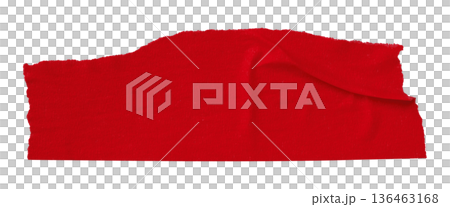 red crumpled torn tape isolated on transparent background. red crumpled torn tape isolated on transparent background. 136463168