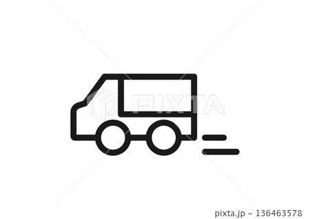 配送車両を表すトラック線画アイコン 136463578