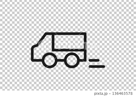 配送車両を表すトラック線画アイコン 136463578
