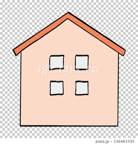 Simple line drawing house icon illustration red that can be used for document explanations and real estate illustrations Simple line drawing house icon illustration red that can be used for document explanations and real estate illustrations 136463595