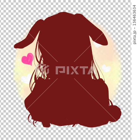 Slender woman, bunny ears, love, silhouette Slender woman, bunny ears, love, silhouette 136463634