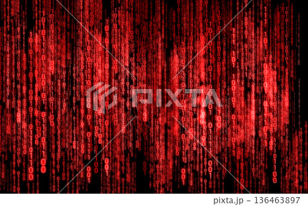 Red binary code - matrix style background 136463897