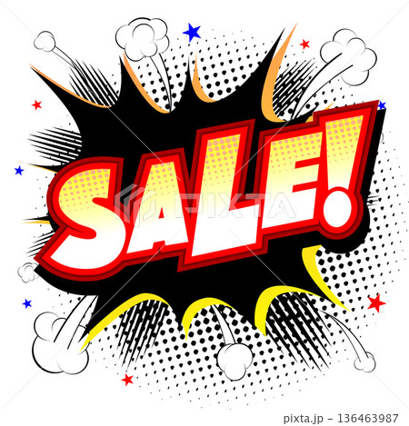 Sale illustration - black and yellow explosion, white background Sale illustration - black and yellow explosion, white background 136463987