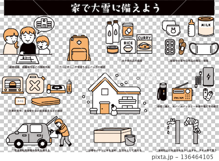 家で大雪に備えよう 136464105