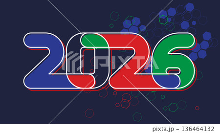 Futuristic soccer background with abstract geometric patterns and dynamic lines, Football tournament championship 2026, Vector illustration, Flat design. Futuristic soccer background with abstract geometric patterns and dynamic lines, Football tournament championship 2026, Vector illustration, Flat design. 136464132