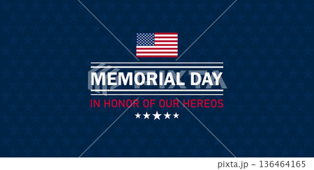 Memorial Day patriotic banner with USA flag Memorial Day patriotic banner with USA flag 136464165
