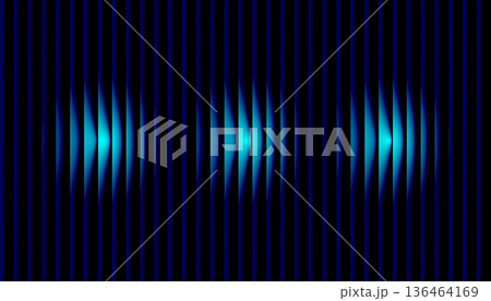Blue neon light waves with vertical stripe pattern Blue neon light waves with vertical stripe pattern 136464169