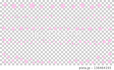 桜の飾り罫線・ラインのイラストセット　フレーム 136464193