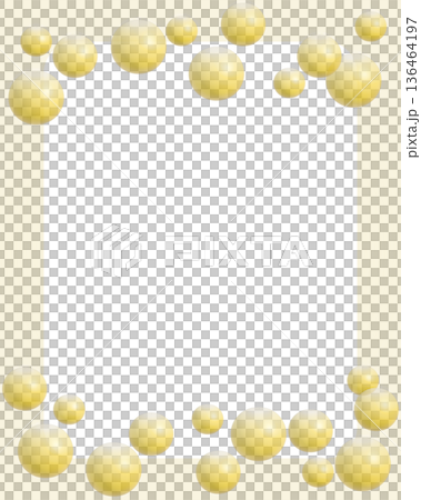 金色に光る水玉のフレーム 136464197