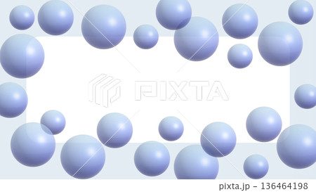 ブルーの3Dバブルのフレーム 136464198