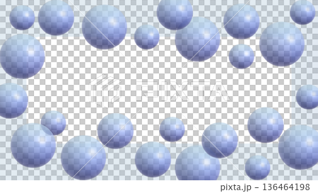 ブルーの3Dバブルのフレーム 136464198