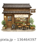 古民家カフェの外観イラスト 136464397