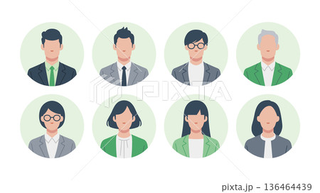 ビジネスパーソンのユーザーアイコンのセット 136464439