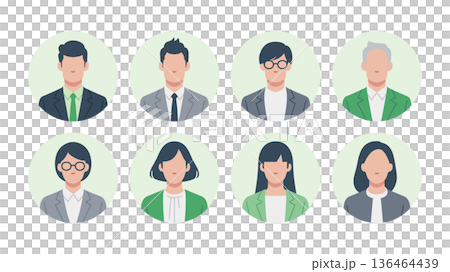 ビジネスパーソンのユーザーアイコンのセット 136464439