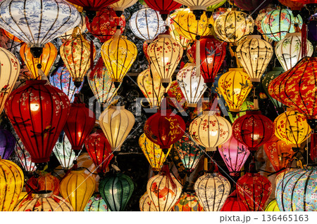 traditional colorful vietnamese lanterns on display at in hoi an vietnam 136465163