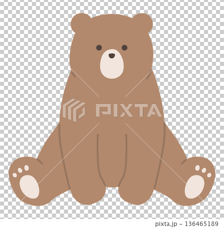 可愛的熊的向量插圖。熊，坐著。 136465189