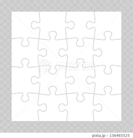 Realistic White Jigsaw Puzzle Template. Vector Realistic White Jigsaw Puzzle Template. Vector 136465525