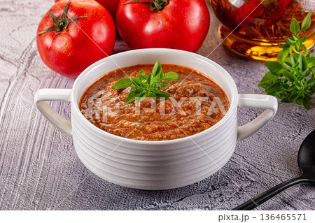 Gazpacho - cold Spanish tomato soup Gazpacho - cold Spanish tomato soup 136465571