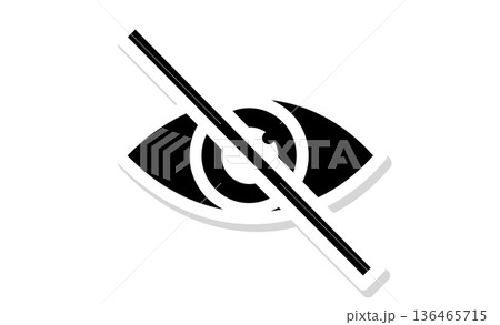 セキュリティ対策：カメラへの不正アクセスを防ぐ目隠しのピクトグラム 136465715