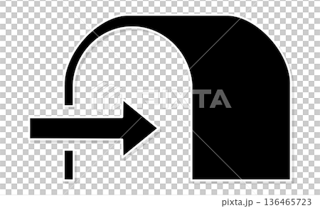 VPN（仮想プライベートネットワーク）を象徴する「安全なトンネル」のアイコン 136465723