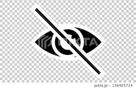 セキュリティ対策：カメラへの不正アクセスを防ぐ目隠しのピクトグラム 136465724