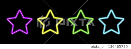 Glowing neon stars set with glowing blue, green, pink and purple light effects, futuristic portal gateway, vibrant and LED illumination border, abstract vector frame composition. Glowing neon stars set with glowing blue, green, pink and purple light effects, futuristic portal gateway, vibrant and LED illumination border, abstract vector frame composition. 136465729