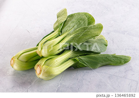 Organic raw green Bok Choy 136465892