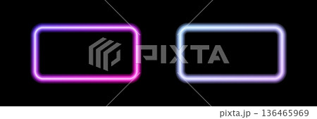 Glowing neon frame with glowing pink and purple light effects, futuristic portal gateway, vibrant and LED illumination border, abstract vector frame composition. 136465969