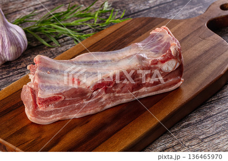 Raw pork spare ribs meat 136465970