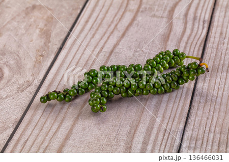 Fresh raw spicy green pepper corn Fresh raw spicy green pepper corn 136466031