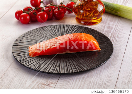 Salted salmon fish fillet piece Salted salmon fish fillet piece 136466170