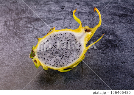 Ripe juicy sweet yellow dragon fruit Ripe juicy sweet yellow dragon fruit 136466480
