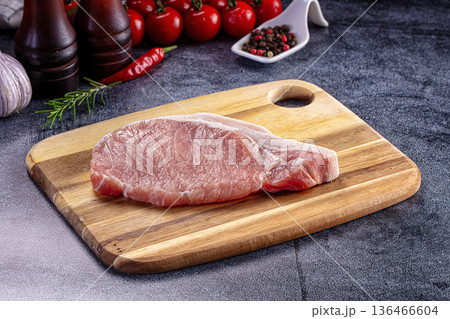 Raw fresh pork meat fillet steak Raw fresh pork meat fillet steak 136466604