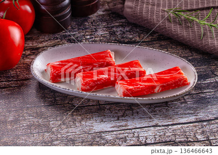 Red crab stick surimi snack 136466643