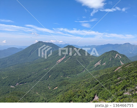 日光女峰山から男体山、大真名子山、小真名子山 136466755