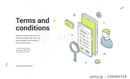 Terms And Conditions For User Agreement Isometric Banner Vector Illustration Terms And Conditions For User Agreement Isometric Banner Vector Illustration 136466784