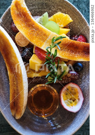 Healthy homemade fruit salad  136466982