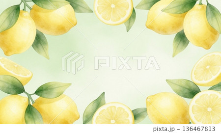 シトラスのボタニカル背景 シトラスのボタニカル背景 136467813