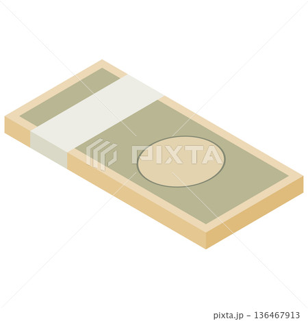 札束のアイソメトリックイラスト 136467913