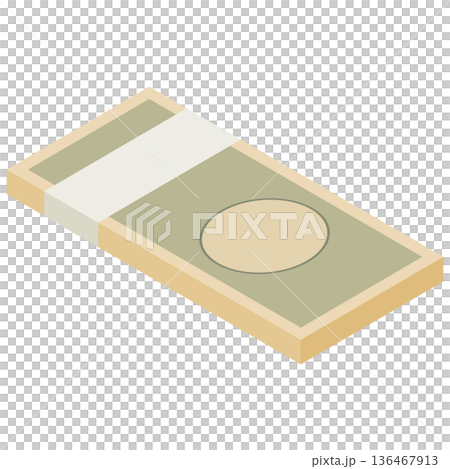 札束のアイソメトリックイラスト 136467913