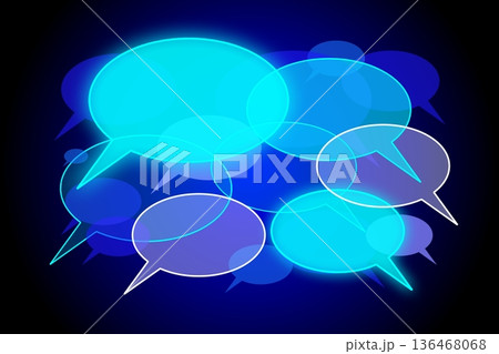 Speech bubbles on blue background 136468068