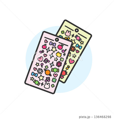 シール帳用透明バインダーとシール 136468298