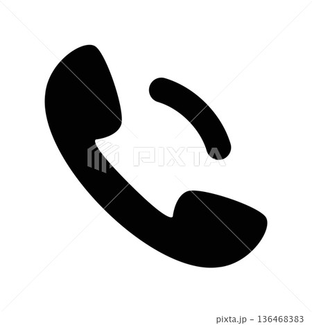 Simple black vector icon with a theme handset Simple black vector icon with a theme handset 136468383